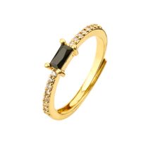 Ig Style Rectangle Copper Plating Inlay Zircon Open Ring sku image 5