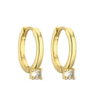 1 Pair Casual Simple Style Circle Plating Inlay Copper Zircon 18k Gold Plated Earrings main image 5