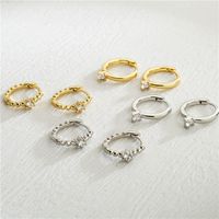 1 Pair Casual Simple Style Circle Plating Inlay Copper Zircon 18k Gold Plated Earrings main image 6