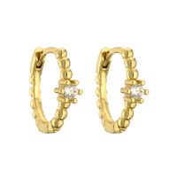 1 Pair Casual Simple Style Circle Plating Inlay Copper Zircon 18k Gold Plated Earrings main image 3