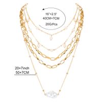 Elegant Solid Color Artificial Pearls Alloy Wholesale Layered Necklaces main image 3