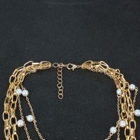 Élégant Couleur Unie Perles Artificielles Alliage De Gros Collier En Couches main image 5