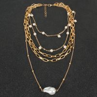 Élégant Couleur Unie Perles Artificielles Alliage De Gros Collier En Couches main image 4