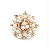 Exagerado Flor Aleación Embutido Perlas Artificiales Diamantes De Imitación Mujeres Anillos sku image 1