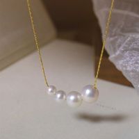 Simple Style Pearl Titanium Steel Plating 18k Gold Plated Necklace main image 1