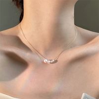 Simple Style Pearl Titanium Steel Plating 18k Gold Plated Necklace main image 5