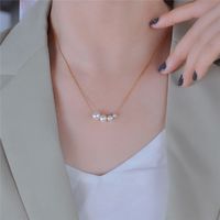 Simple Style Pearl Titanium Steel Plating 18k Gold Plated Necklace main image 4