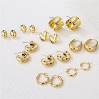 1 Pair Simple Style Geometric Plating Inlay Copper Zircon Earrings main image 1