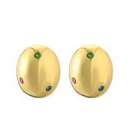 1 Pair Simple Style Geometric Plating Inlay Copper Zircon Earrings main image 3