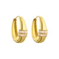 1 Pair Simple Style Geometric Plating Inlay Copper Zircon Earrings sku image 17