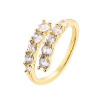 Ig Style Geometric Copper Plating Inlay Zircon Open Ring main image 4