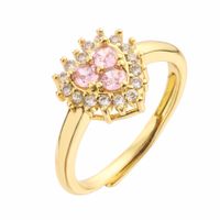 Ig Style Geometric Copper Plating Inlay Zircon Open Ring main image 2