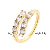 Ig Style Geometric Copper Plating Inlay Zircon Open Ring main image 3