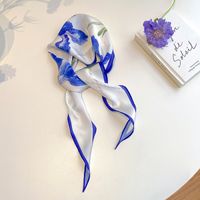 Women's Ig Style Simple Style Flower Satin Printing Silk Scarf sku image 10