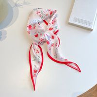 Women's Ig Style Simple Style Flower Satin Printing Silk Scarf sku image 1