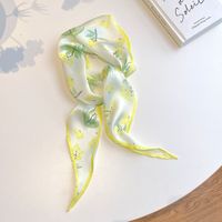 Women's Ig Style Simple Style Flower Satin Printing Silk Scarf sku image 4