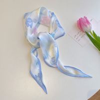 Women's Ig Style Simple Style Flower Satin Printing Silk Scarf sku image 8