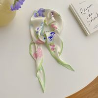 Women's Ig Style Simple Style Flower Satin Printing Silk Scarf sku image 6