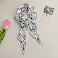 Women's Ig Style Simple Style Flower Satin Printing Silk Scarf sku image 12