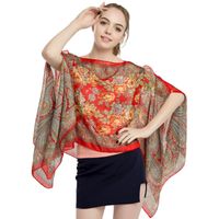 Women's Casual Streetwear Flower Chiffon Printing Shawl sku image 1
