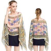 Women's Casual Streetwear Flower Chiffon Printing Shawl main image 3