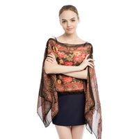 Women's Casual Streetwear Flower Chiffon Printing Shawl sku image 2
