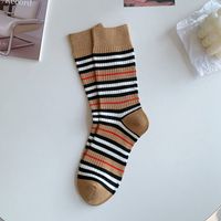 Women's Retro Classic Style Stripe Cotton Ankle Socks A Pair sku image 4