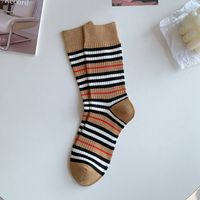 Mujeres Retro Estilo Clásico Raya Algodón Calcetines De Tobillo Un Par sku image 4