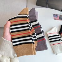 Frau Retro Klassischer Stil Streifen Baumwolle Ankle Socken Ein Paar main image 4