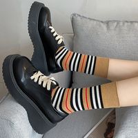 Frau Retro Klassischer Stil Streifen Baumwolle Ankle Socken Ein Paar main image 3