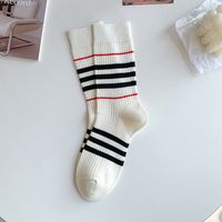 Frau Retro Klassischer Stil Streifen Baumwolle Ankle Socken Ein Paar sku image 2
