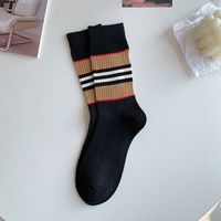 Frau Retro Klassischer Stil Streifen Baumwolle Ankle Socken Ein Paar sku image 3