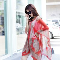 Women's Streetwear Cashew Nuts Flower Chiffon Printing Shawl sku image 1