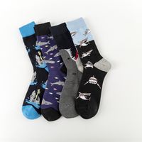 Men's Casual Color Block Cotton Ankle Socks A Pair main image 2