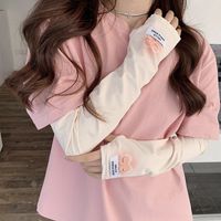 New Sun Protection Oversleeve Women's Korean-style Summer Ice Silk Love Arm Protection Outdoor All-match Ice Sleeve Driving Travel Uv Protection main image 1
