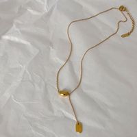 Edelstahl 304 18 Karat Vergoldet Elegant Einfacher Stil Überzug Irregulär Einfarbig Halskette main image 1