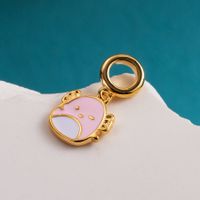 Cute Sweet Animal Stainless Steel Copper Enamel Zircon 14k Gold Plated 18k Gold Plated Charms Jewelry Accessories sku image 11