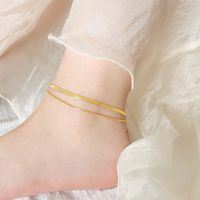 Wholesale Jewelry Elegant Basic Solid Color Titanium Steel 18k Gold Plated Anklet main image 4