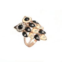 Casual Vintage Style Owl Alloy Enamel Plating Inlay Rhinestones Women's Rings sku image 1