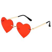 Simple Style Classic Style Heart Shape Pc Special-shaped Mirror Frameless Women's Sunglasses sku image 1
