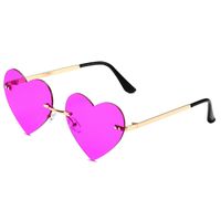 Simple Style Classic Style Heart Shape Pc Special-shaped Mirror Frameless Women's Sunglasses sku image 7