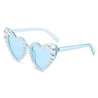 Simple Style Heart Shape Pc Polygon Inlaid Pearls Full Frame Women's Sunglasses sku image 3