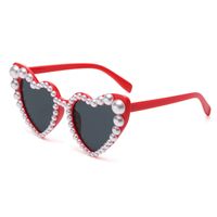 Simple Style Heart Shape Pc Polygon Inlaid Pearls Full Frame Women's Sunglasses sku image 8