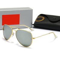 Elegant Business Oval Glass Toad Glasses Patchwork Full Frame Men's Sunglasses sku image 9