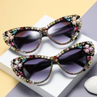 Simple Style Flower Pc Cat Eye Inlaid Zircon Full Frame Women's Sunglasses main image 4