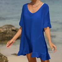 Women's Simple Style Solid Color 1 Piece Cover Ups main image 3