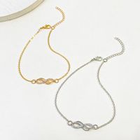 Wholesale Jewelry Sexy Infinity Alloy Rhinestones 14k Gold Plated Anklet main image 5