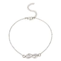 Wholesale Jewelry Sexy Infinity Alloy Rhinestones 14k Gold Plated Anklet sku image 1