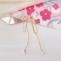 Simple Style Korean Style Tassel Alloy Inlay Pearl Women's Ear Clips main image 2