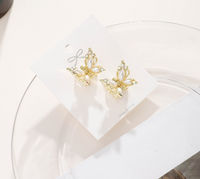 Sweet Flower Metal Inlay Artificial Pearls Rhinestones Hair Claws sku image 4